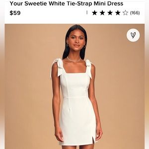 LuLu’s “Your Sweetie White Tie-Strap Mini Dress”